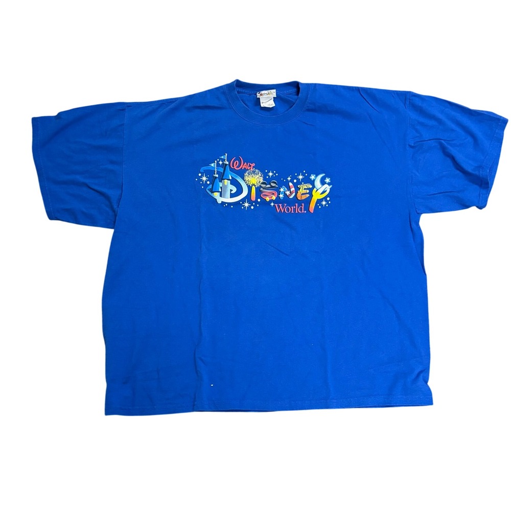 Vintagee Walt Disney World Blue Graphic T-Shirt Short Sleeve XX-Large